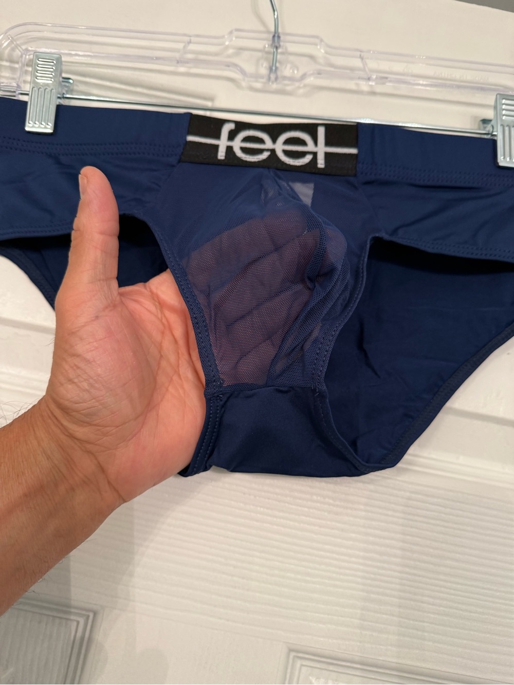 Feel Bundle 4 pack Men's Briefs - Navy, Navy Mesh, White, Teal - Picture 8 of 9